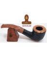 MOLINA CARAMELA-PIPA FUMAR BREZO BENT BILLIARD POT RUGOSA.