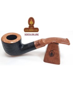 MOLINA CARAMELA-PIPA FUMAR BREZO BENT BILLIARD POT RUGOSA.