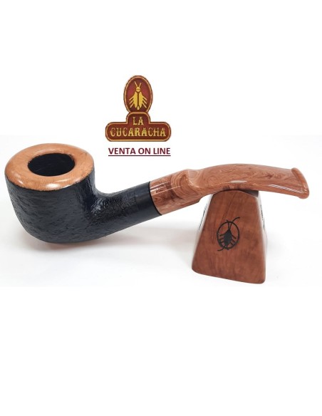MOLINA CARAMELA-PIPA FUMAR BREZO BENT BILLIARD POT RUGOSA.