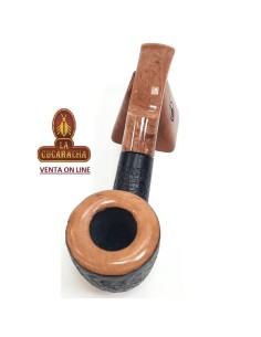 MOLINA CARAMELA-PIPA FUMAR BREZO BENT BILLIARD POT RUGOSA.