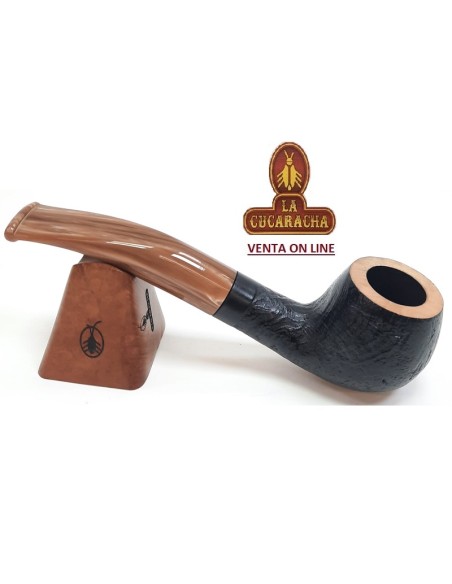 MOLINA CARAMELA-PIPA FUMAR BREZO BENT BILLIARD POT RUGOSA.
