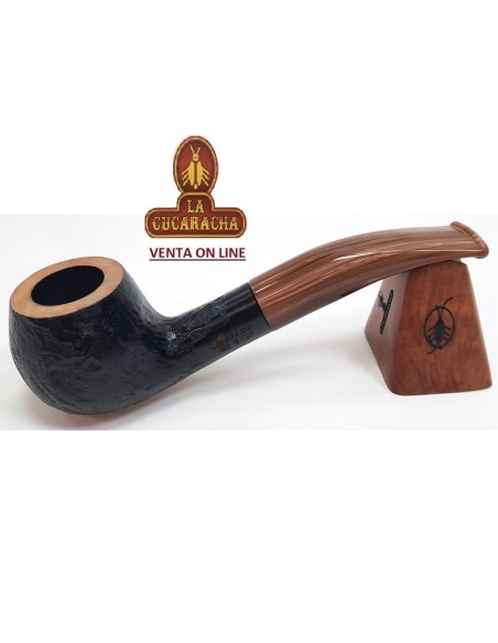 MOLINA CARAMELA-PIPA FUMAR BREZO BENT BILLIARD POT RUGOSA.