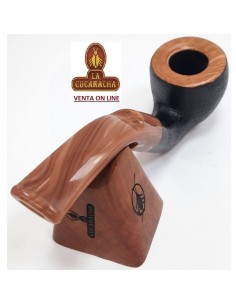 MOLINA CARAMELA-PIPA FUMAR BREZO BENT BILLIARD POT RUGOSA.