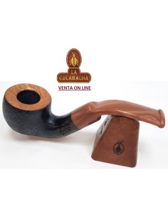 MOLINA CARAMELA-PIPA FUMAR BREZO BENT BILLIARD POT RUGOSA.