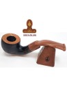 MOLINA CARAMELA-PIPA FUMAR BREZO BENT BILLIARD POT RUGOSA.