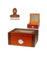 Humidor puros con ventana de vidrio 25 cigarros.