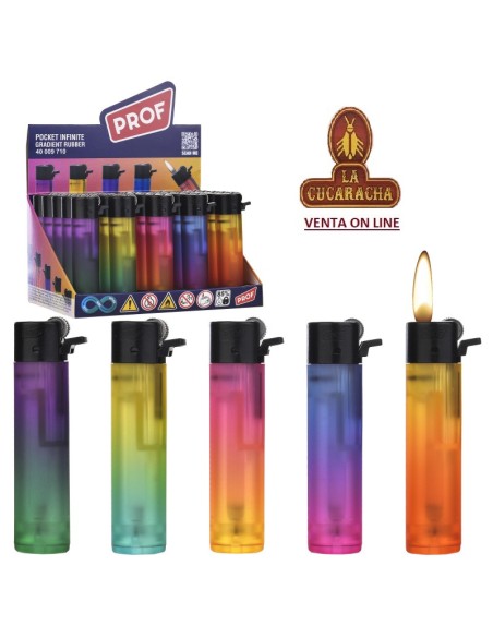 PROF-2 CAJAS 25 ENCENDEDORES PIEDRA rubber gradient.