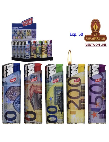 PROF-2 CAJAS DE 50 Encendedor piezo Bank notes.