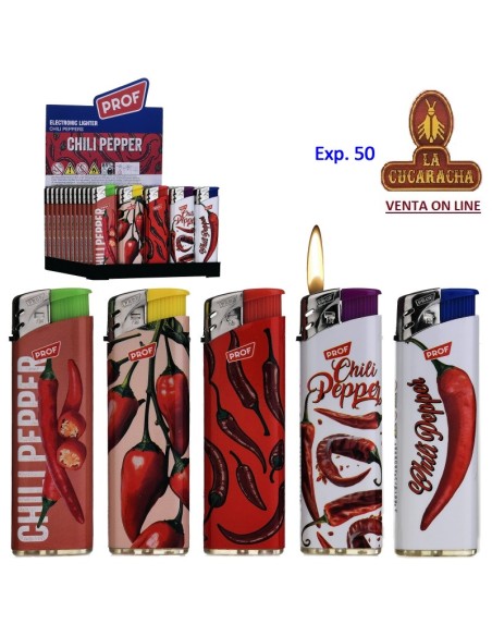 PROF-2 CAJAS DE 50 Encendedor piezo Chili Peppers.