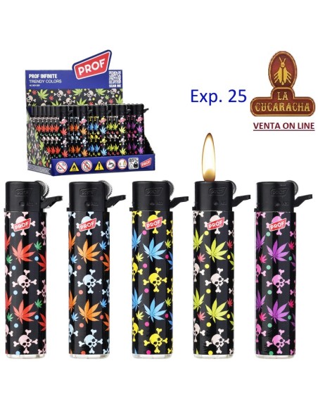 PROF-2 CAJAS 25 ENCENDEDORES PIEDRA color leave.