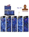 PROF-2 CAJAS 50 ENCENDEDORES PIEZO blue flowers.