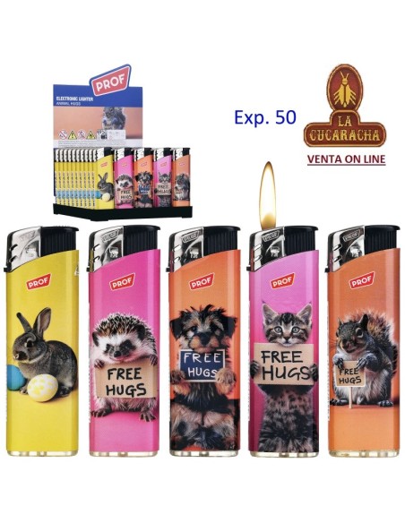 PROF-2 CAJAS 50 ENCENDEDORES PIEZO animal hugs.