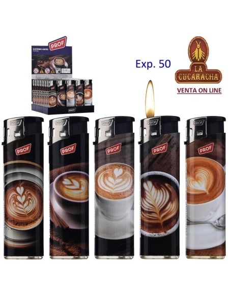 PROF-2 CAJAS 50 ENCENDEDORES PIEZO coffee.