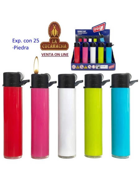 PROF-2 CAJAS 25 ENCENDEDORES PIEDRA 5 colores.