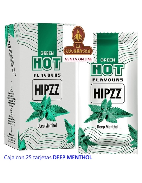 HIPZZ-2 CAJAS 25 TARJETAS DEEP MENTHOL PARA CIGARRILLOS.